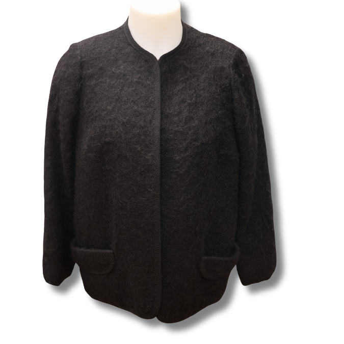 Rannoch Designs Black Jacket – Size 12 Classic Wool Blend