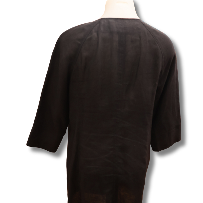 Talbots Black Linen-Blend Coat Dress – Medium - Image 2
